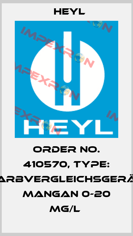 Order No. 410570, Type: Farbvergleichsgerät Mangan 0-20 mg/l  Heyl