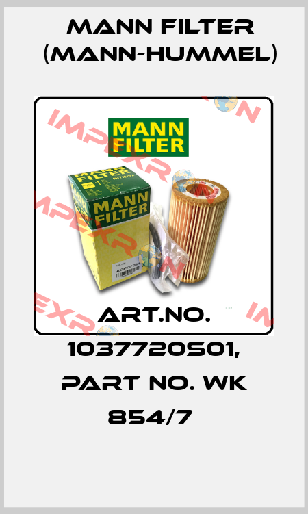 Art.No. 1037720S01, Part No. WK 854/7  Mann Filter (Mann-Hummel)