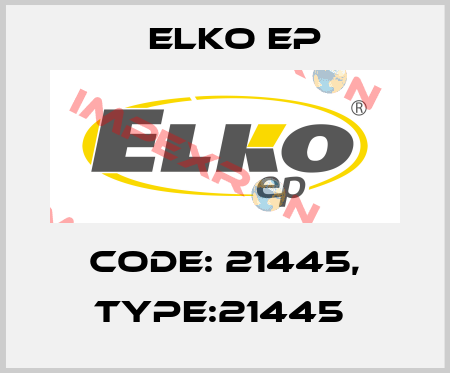 Code: 21445, Type:21445  Elko EP