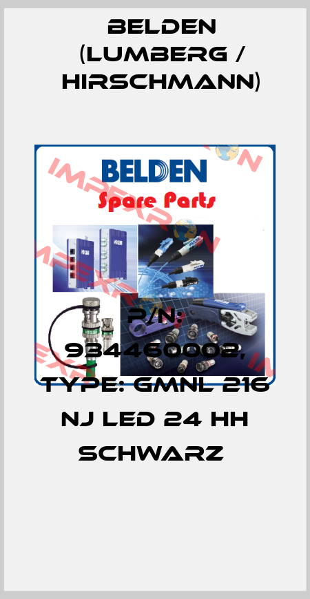P/N: 934460002, Type: GMNL 216 NJ LED 24 HH schwarz  Belden (Lumberg / Hirschmann)