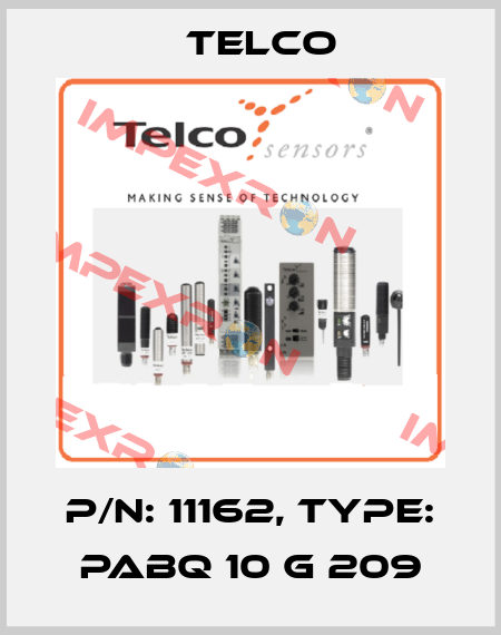 p/n: 11162, Type: PABQ 10 G 209 Telco