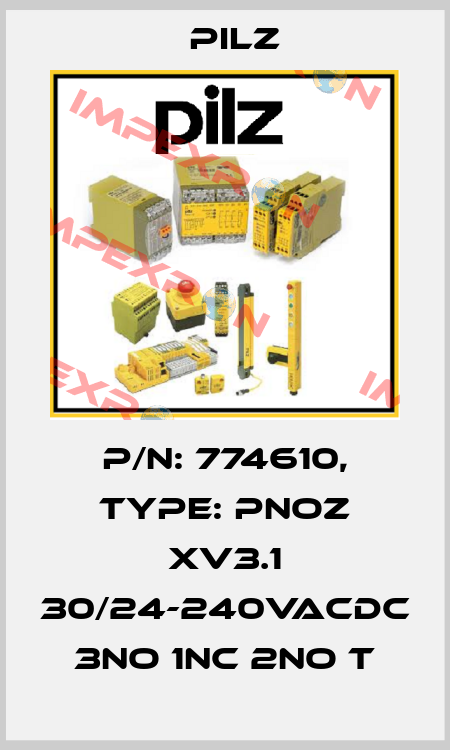 p/n: 774610, Type: PNOZ XV3.1 30/24-240VACDC 3no 1nc 2no t Pilz