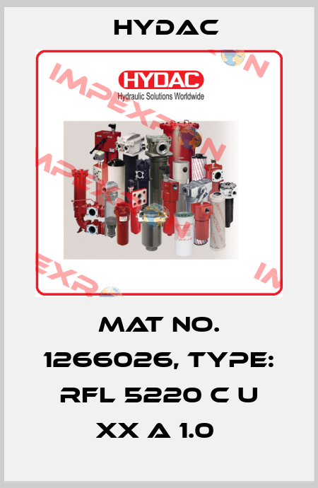 Mat No. 1266026, Type: RFL 5220 C U XX A 1.0  Hydac