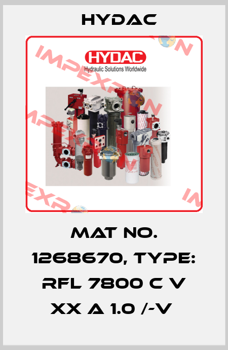 Mat No. 1268670, Type: RFL 7800 C V XX A 1.0 /-V  Hydac
