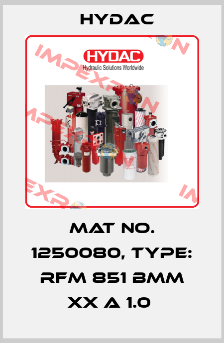 Mat No. 1250080, Type: RFM 851 BMM XX A 1.0  Hydac