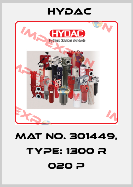 Mat No. 301449, Type: 1300 R 020 P Hydac