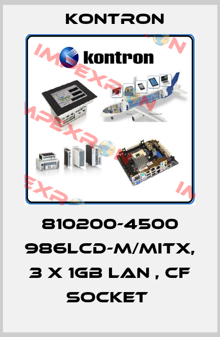 810200-4500 986LCD-M/MITX, 3 X 1GB LAN , CF SOCKET  Kontron