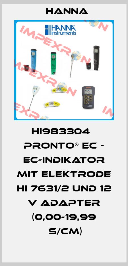 HI983304   PRONTO® EC - EC-INDIKATOR MIT ELEKTRODE HI 7631/2 UND 12 V ADAPTER (0,00-19,99 µS/CM)  Hanna