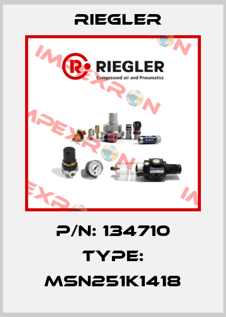 P/N: 134710 Type: MSN251K1418 Riegler