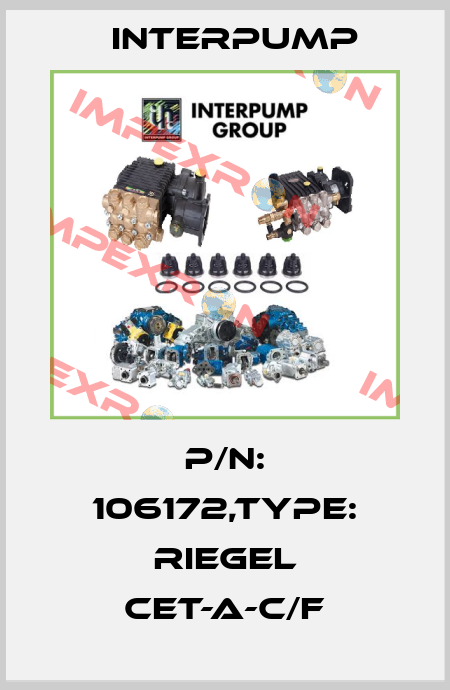 P/N: 106172,Type: RIEGEL CET-A-C/F Interpump