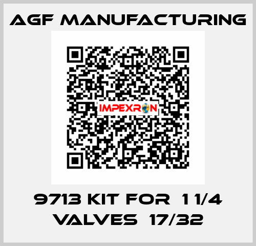 9713 Kit for  1 1/4 valves  17/32 Agf Manufacturing