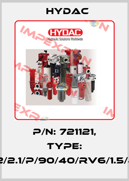 P/N: 721121, Type: MFZP-2/2.1/P/90/40/RV6/1.5/400-50 Hydac