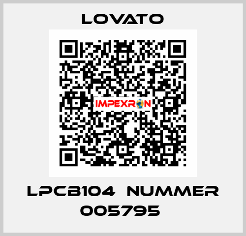 LPCB104  Nummer 005795  Lovato