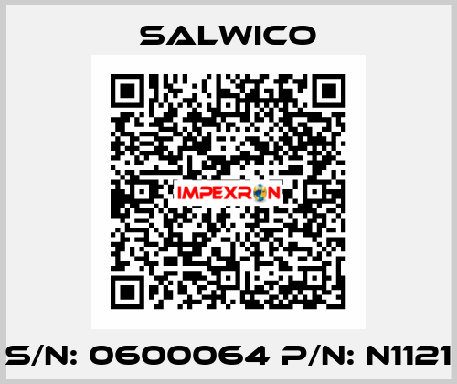 S/N: 0600064 P/N: N1121 Salwico