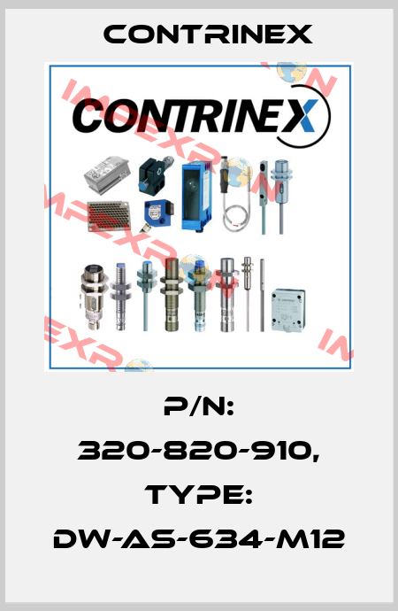 p/n: 320-820-910, Type: DW-AS-634-M12 Contrinex