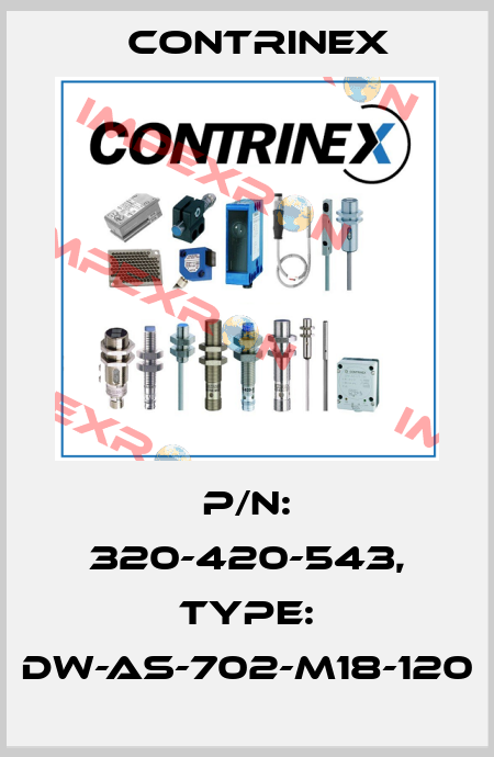 p/n: 320-420-543, Type: DW-AS-702-M18-120 Contrinex
