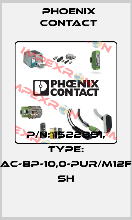 P/N: 1522891, Type: SAC-8P-10,0-PUR/M12FS SH Phoenix Contact