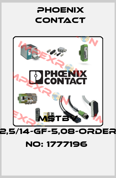 MSTBV 2,5/14-GF-5,08-ORDER NO: 1777196  Phoenix Contact