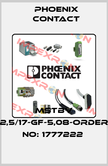 MSTBV 2,5/17-GF-5,08-ORDER NO: 1777222  Phoenix Contact