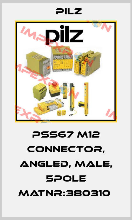 PSS67 M12 connector, angled, male, 5pole MatNr:380310  Pilz