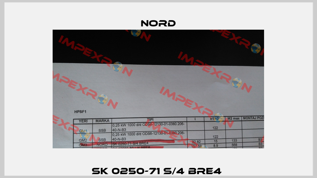 SK 0250-71 S/4 BRE4  Nord