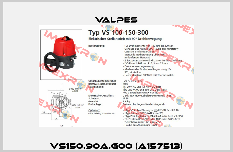 VS150.90A.G00 (A157513) Valpes